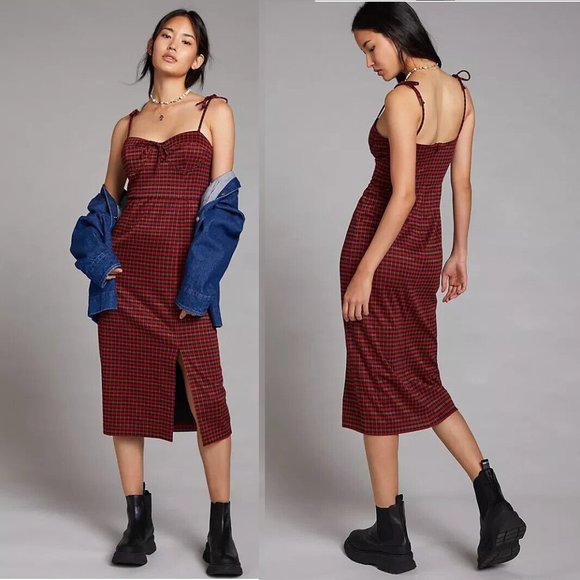 Anthropologie Hutch Plaid Midi Dress - Picture 1 of 3